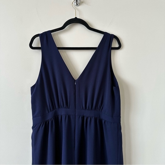 Park & Fifth- Navy Wrap Front Midi Dress (Size:14) - Picture 6 of 10